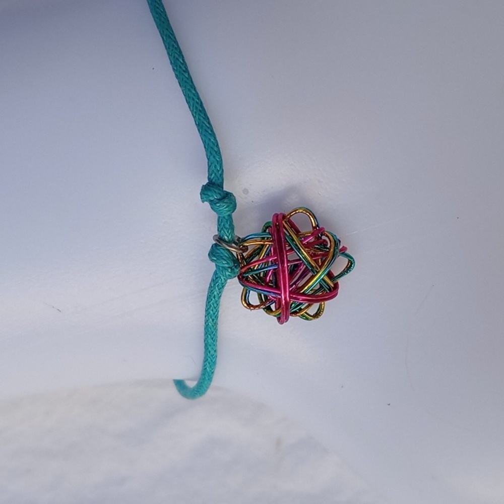 Hand Crafted Wire Star Pendant Ankle Bracelet Pride Birthday Gift Rainbow Fun
